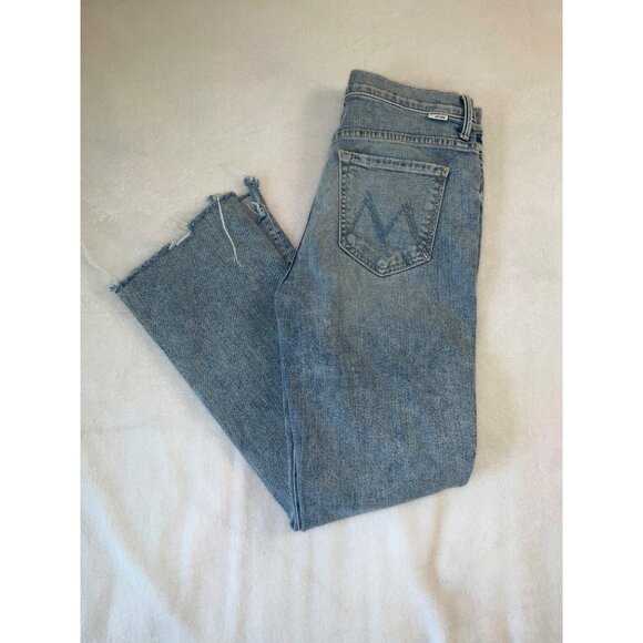 MOTHER Denim The Insider Crop Step Fray Hem Jeans Sz 28 - Picture 2 of 10